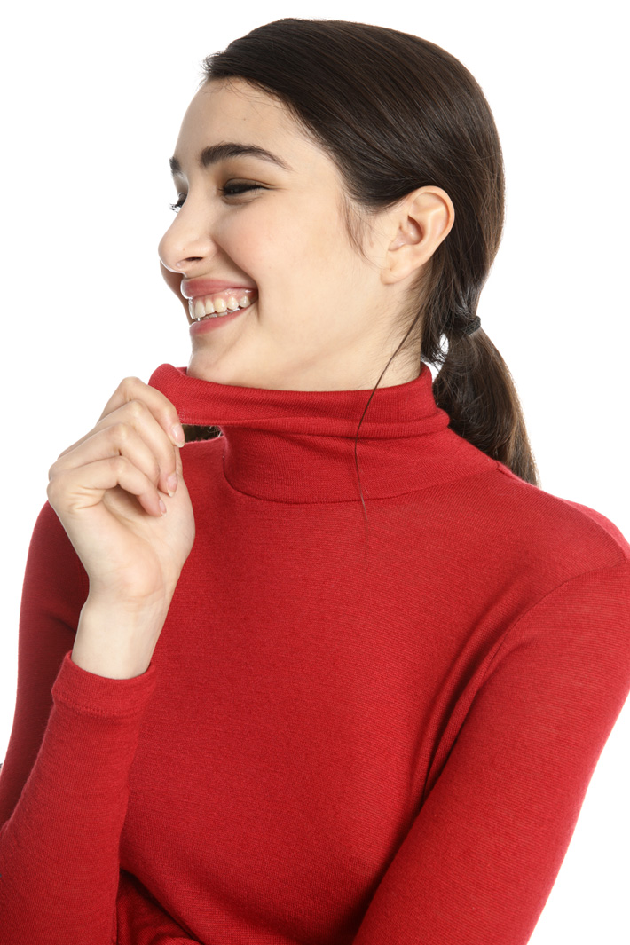 Slik jersey turtleneck sweater Intrend Slik jersey turtleneck sweater Intrend