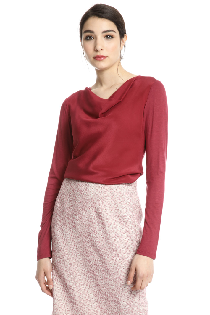 Draped collar top Intrend Draped collar top Intrend