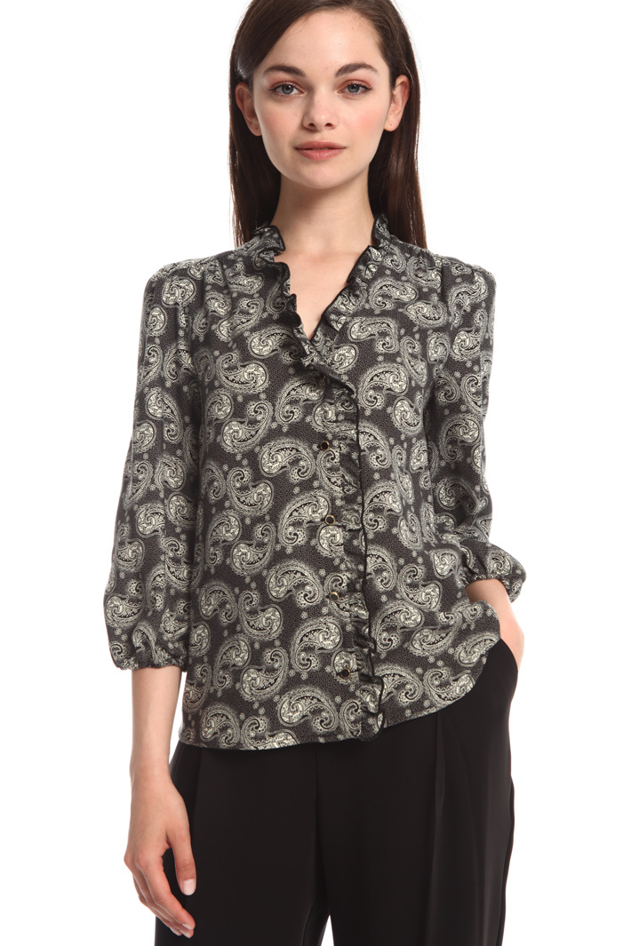 Printed boxy blouse Intrend Printed boxy blouse Intrend