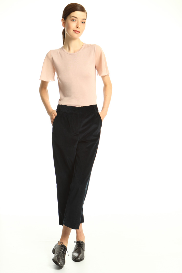 Cropped velvet trousers Intrend Cropped velvet trousers Intrend