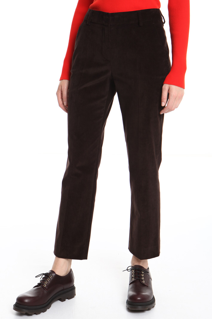 Velvet cropped trousers Intrend Velvet cropped trousers Intrend