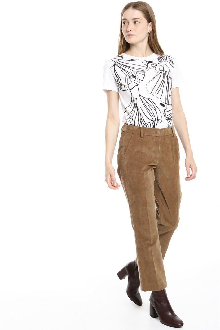 Velvet cropped trousers Intrend Velvet cropped trousers Intrend