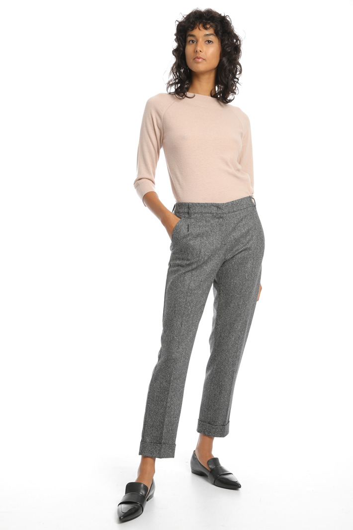 Wool tweed trousers Intrend Wool tweed trousers Intrend