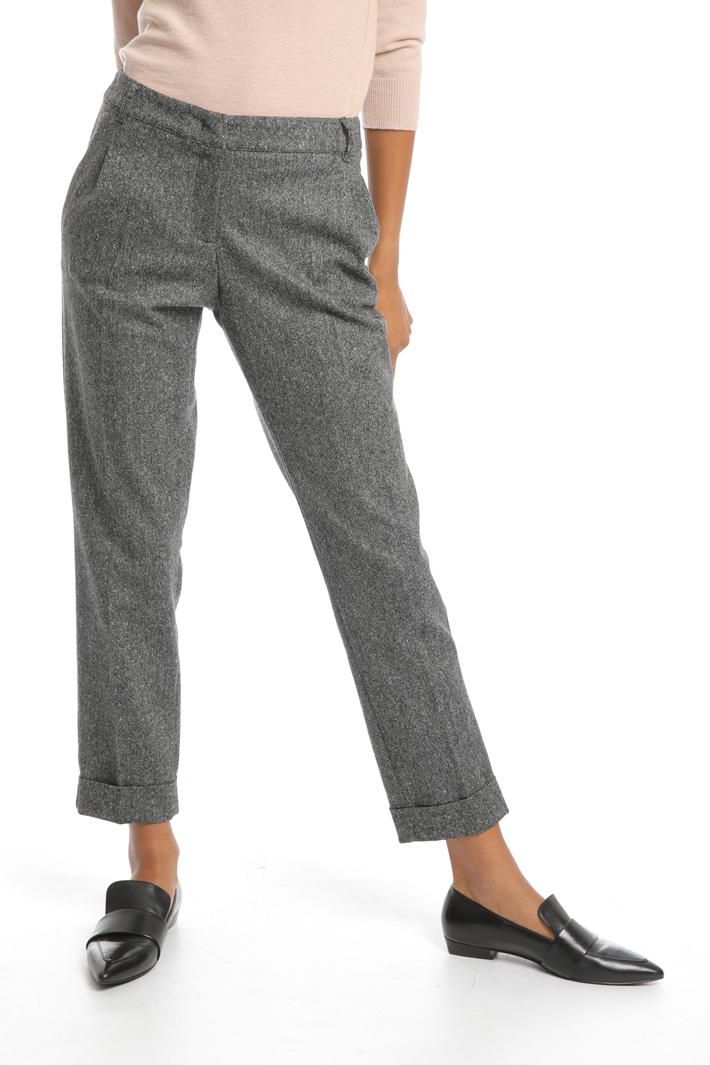 Wool tweed trousers Intrend Wool tweed trousers Intrend