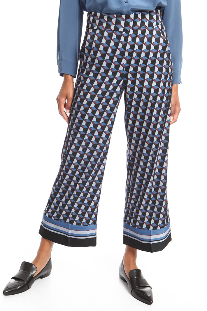 Patterned cropped trousers Intrend Patterned cropped trousers Intrend