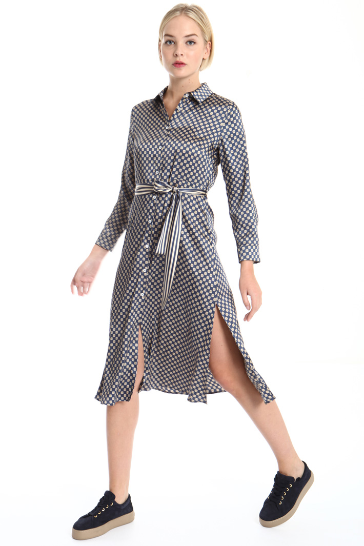 Slit chemisier dress Intrend Slit chemisier dress Intrend