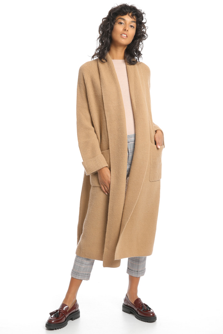 Knit ribbed coat Intrend Knit ribbed coat Intrend