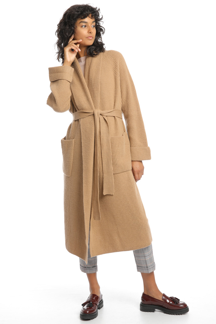 Knit ribbed coat Intrend Knit ribbed coat Intrend