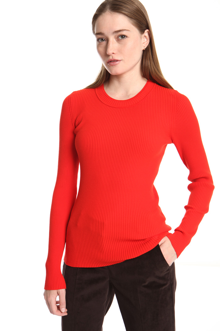 Crew neck ribbed sweater Intrend Crew neck ribbed sweater Intrend
