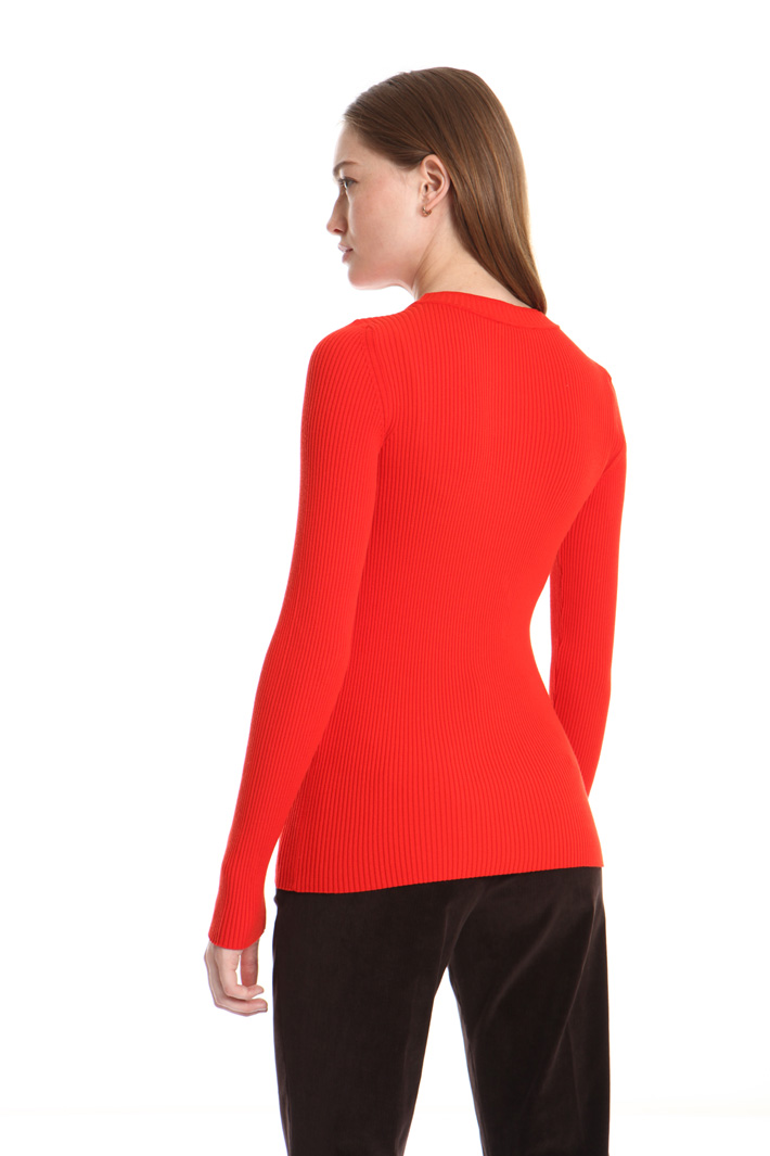 Crew neck ribbed sweater Intrend Crew neck ribbed sweater Intrend