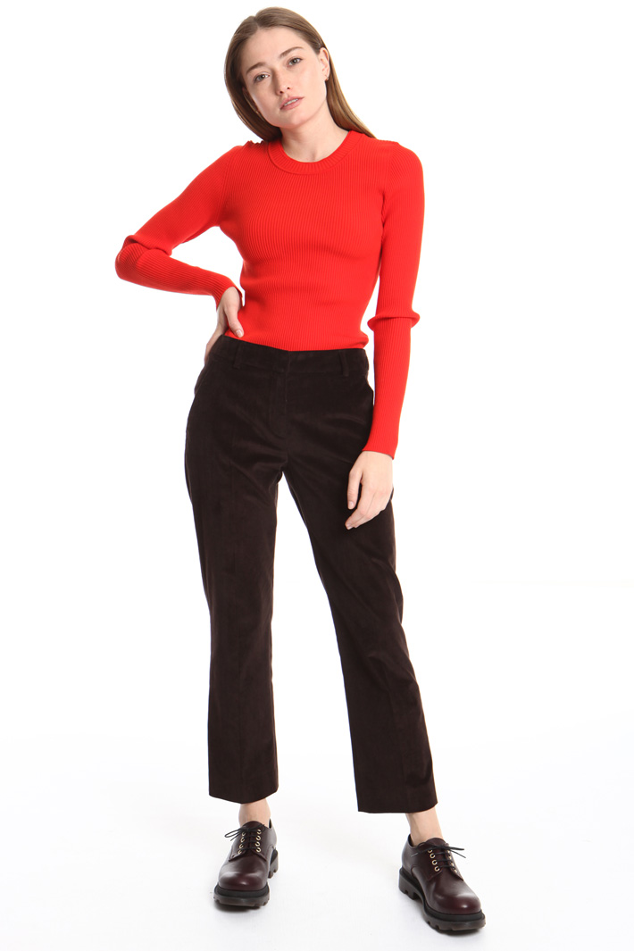 Crew neck ribbed sweater Intrend Crew neck ribbed sweater Intrend