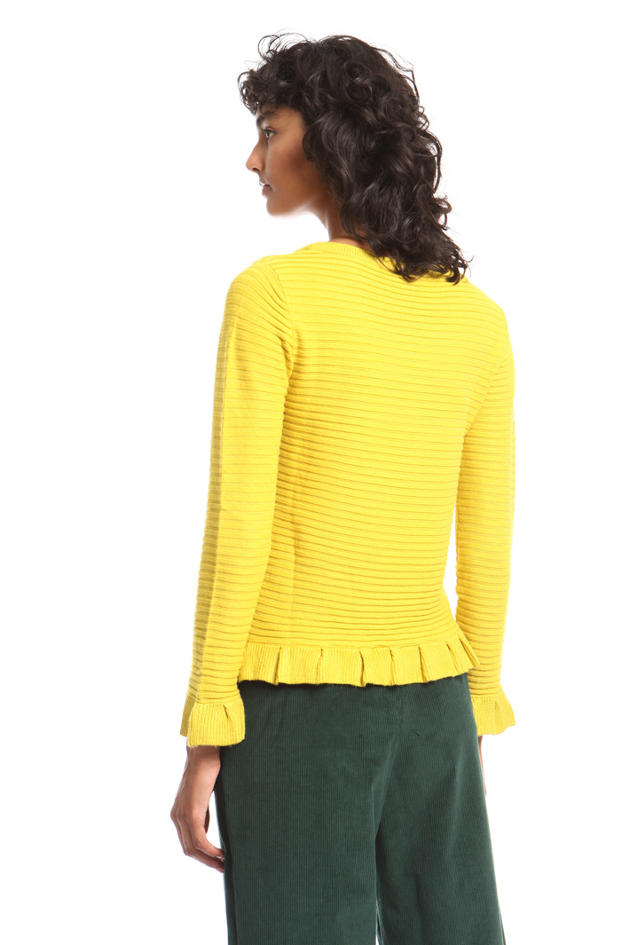 Ribbed sweater with frills Intrend Ribbed sweater with frills Intrend