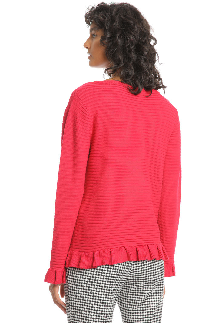 Ribbed sweater with frills Intrend Ribbed sweater with frills Intrend