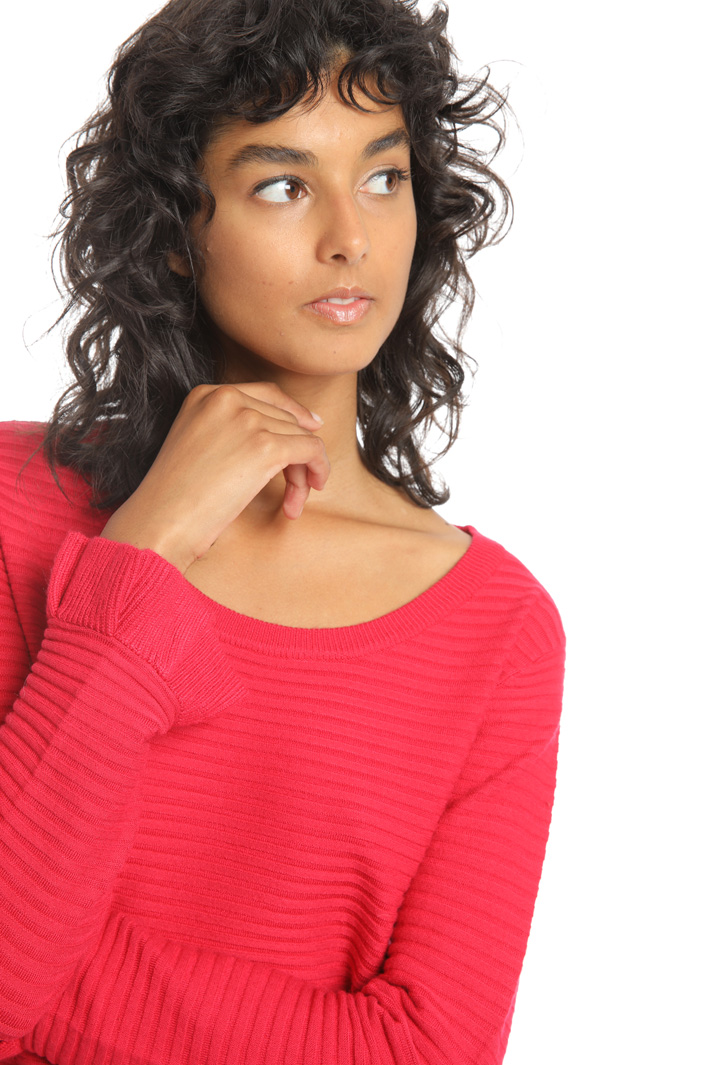 Ribbed sweater with frills Intrend Ribbed sweater with frills Intrend