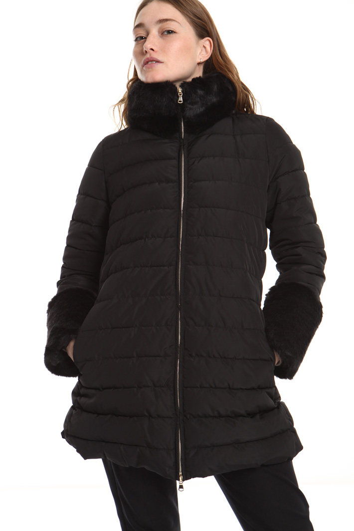 Fur collar puffer jacket Intrend Fur collar puffer jacket Intrend