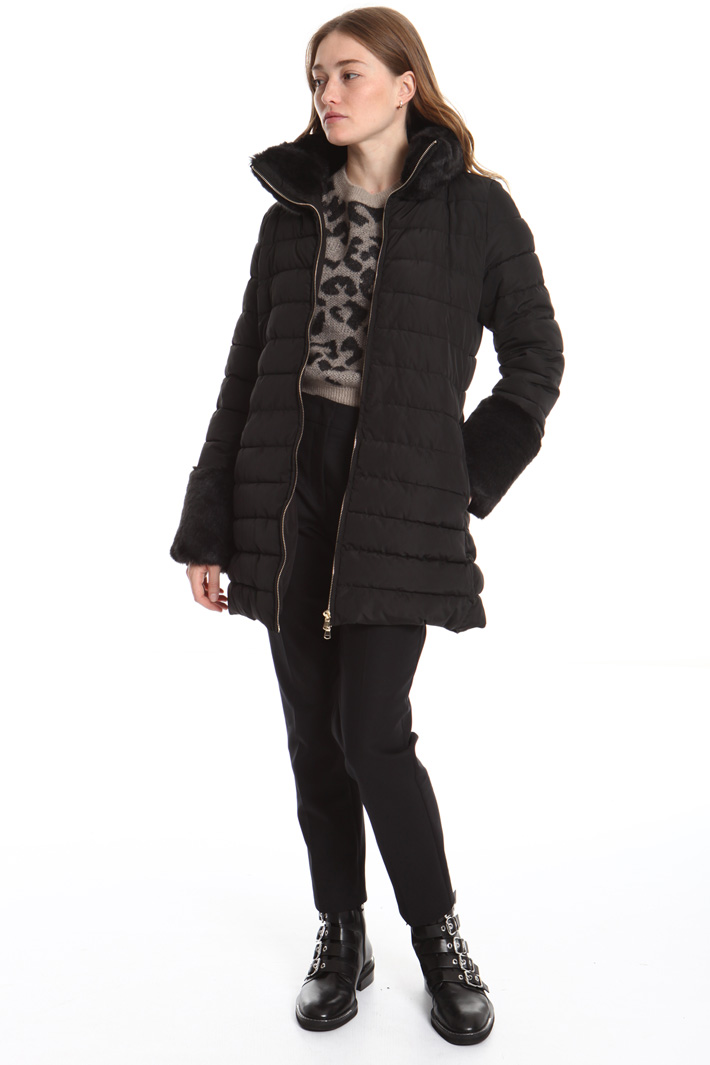Fur collar puffer jacket Intrend Fur collar puffer jacket Intrend