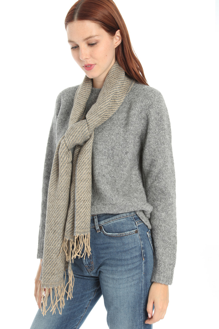 Striped wool blend scarf Intrend Striped wool blend scarf Intrend