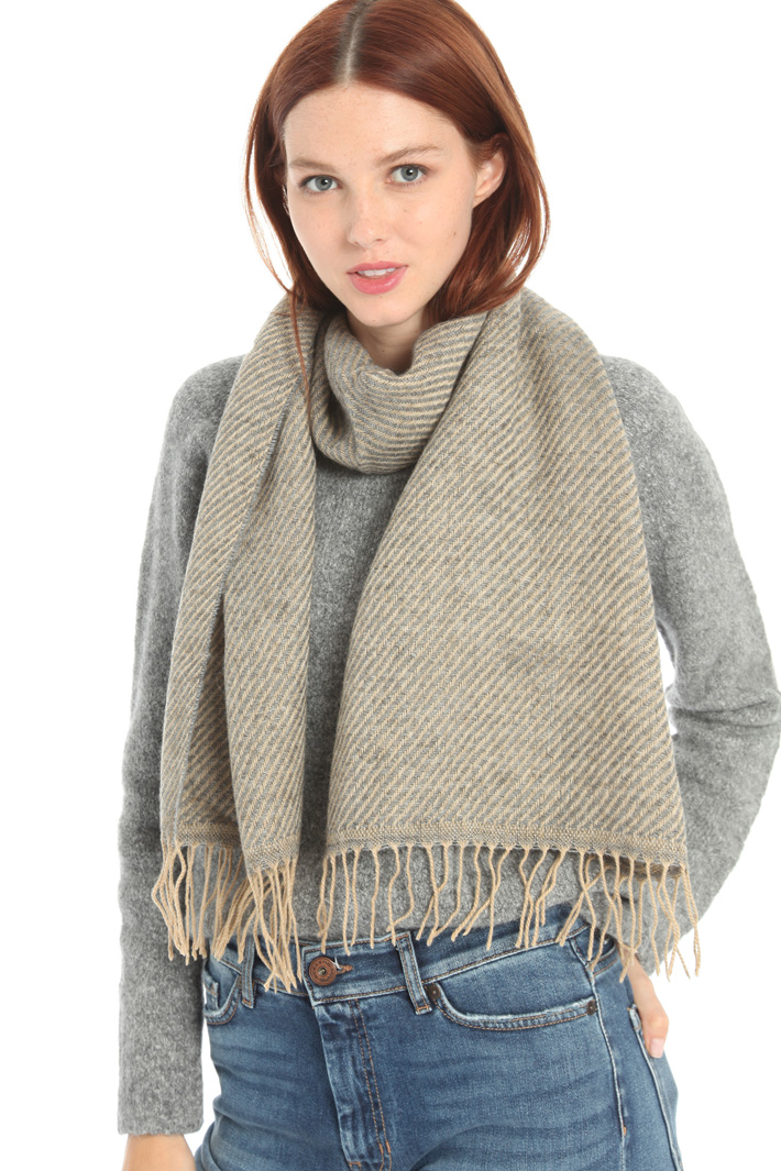 Striped wool blend scarf Intrend Striped wool blend scarf Intrend