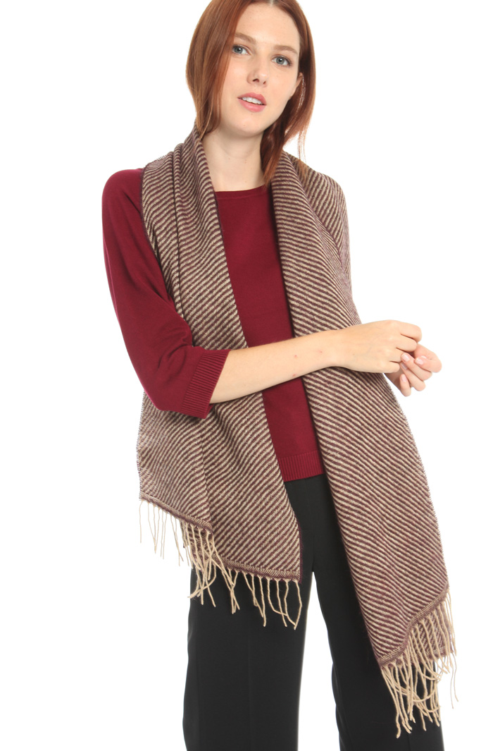 Striped wool blend scarf Intrend Striped wool blend scarf Intrend