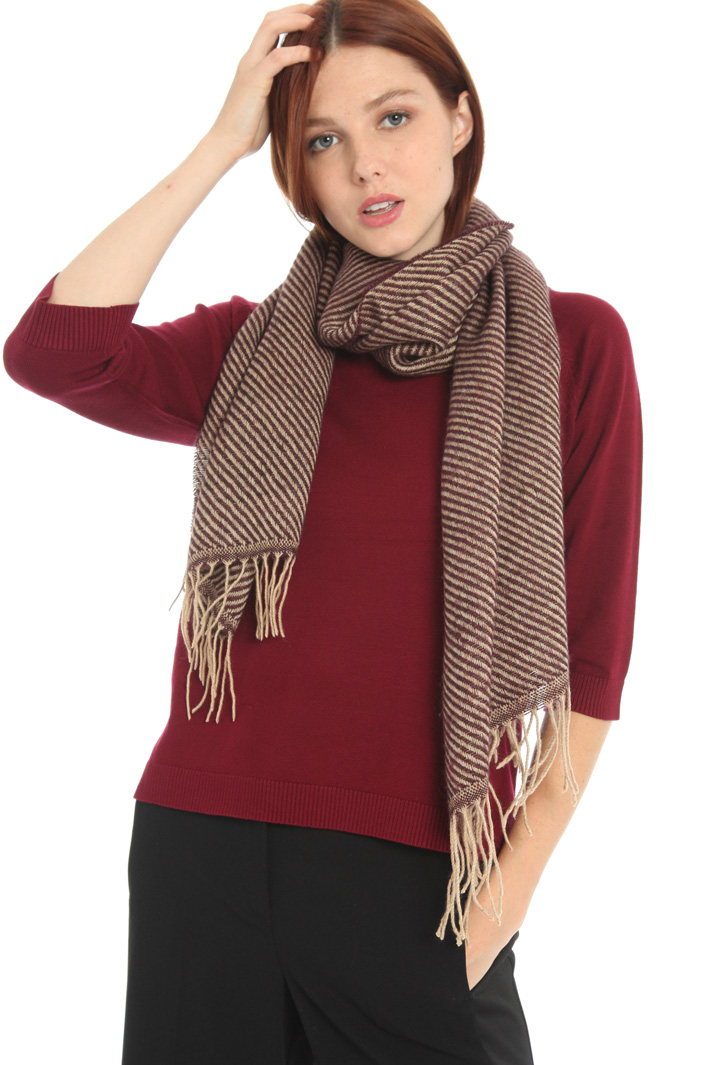 Striped wool blend scarf Intrend Striped wool blend scarf Intrend