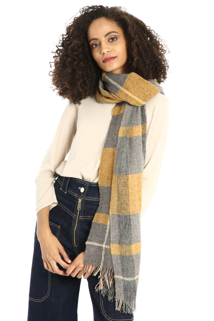 Checked wool scarf Intrend Checked wool scarf Intrend