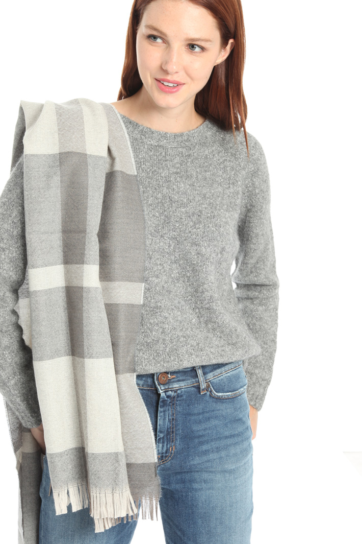 Checked wool scarf Intrend Checked wool scarf Intrend
