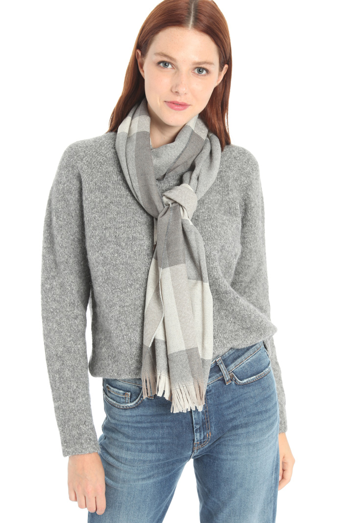Checked wool scarf Intrend Checked wool scarf Intrend