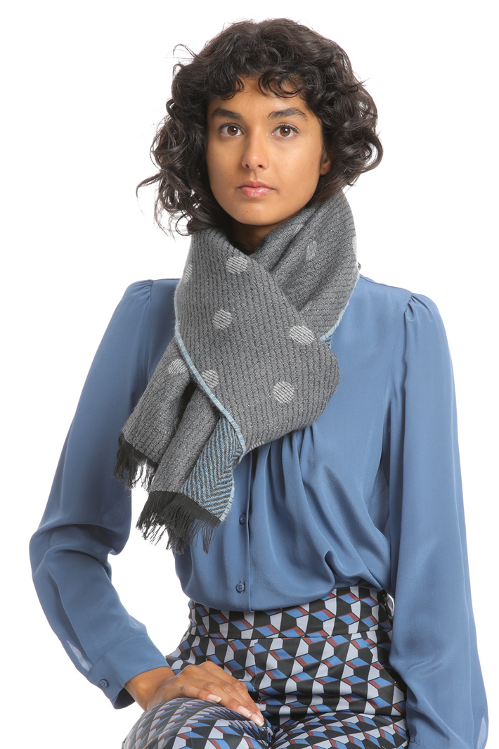 Wool blend polka-dot scarf Intrend Wool blend polka-dot scarf Intrend