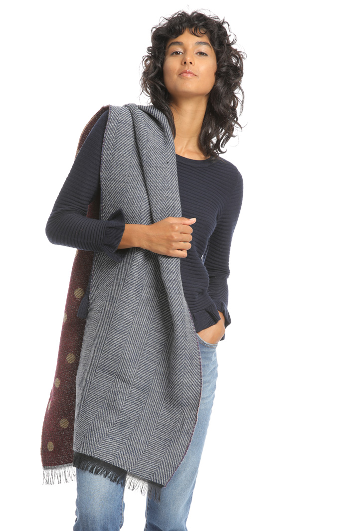 Wool blend polka-dot scarf Intrend Wool blend polka-dot scarf Intrend