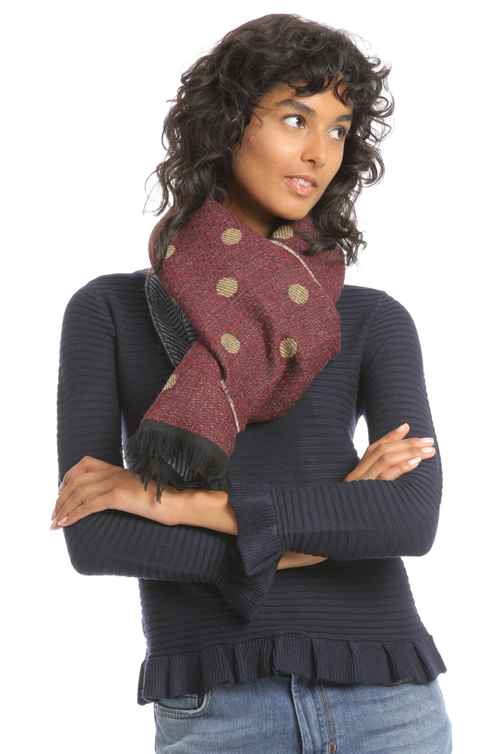 Wool blend polka-dot scarf Intrend Wool blend polka-dot scarf Intrend