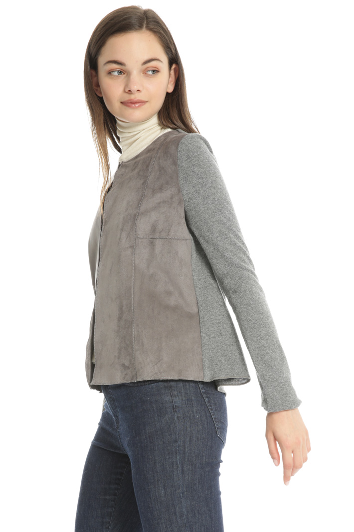 Cardigan with a fabric insert Intrend Cardigan with a fabric insert Intrend