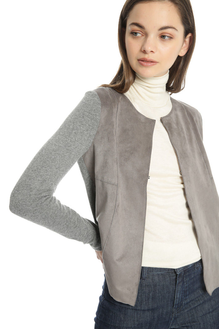 Cardigan with a fabric insert Intrend Cardigan with a fabric insert Intrend