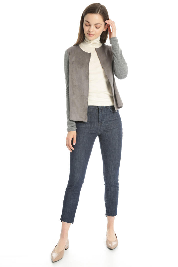 Cardigan with a fabric insert Intrend Cardigan with a fabric insert Intrend