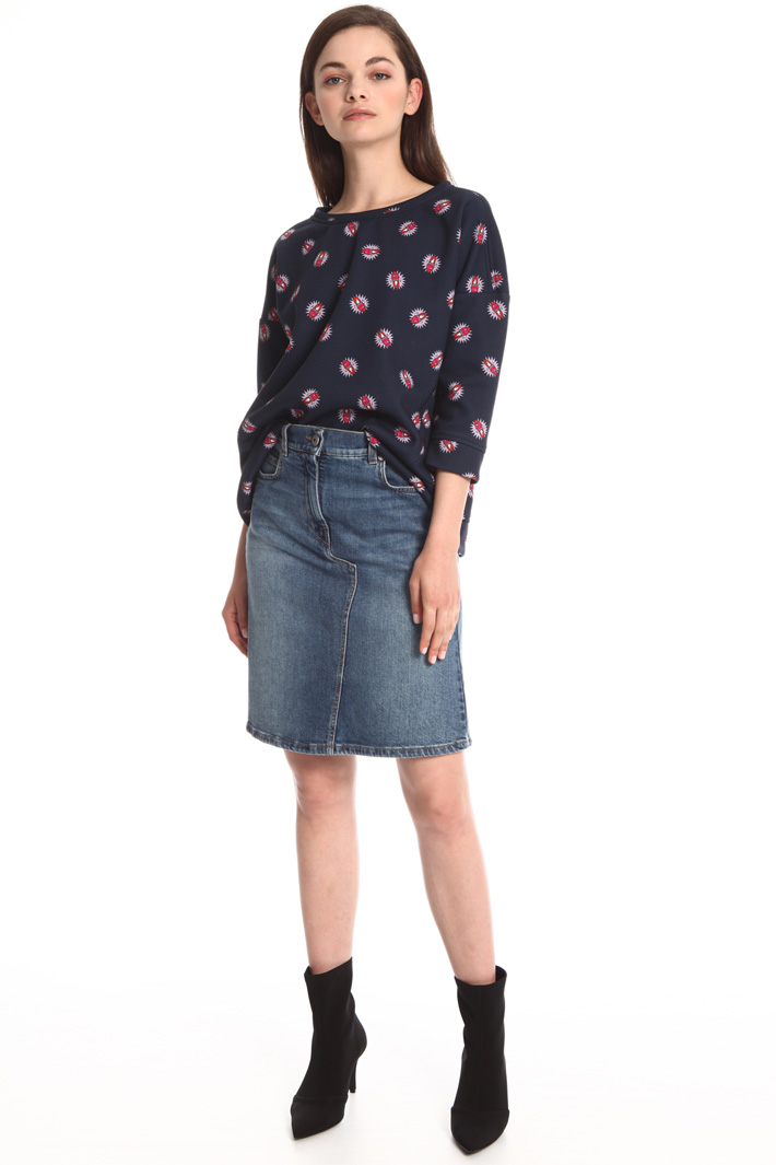 Flared jersey sweatshirt Intrend Flared jersey sweatshirt Intrend