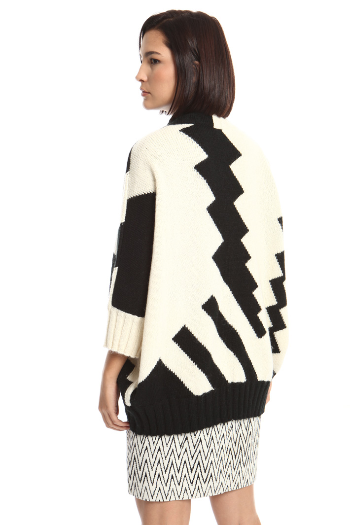 Loose fit intarsia cardigan Intrend Loose fit intarsia cardigan Intrend