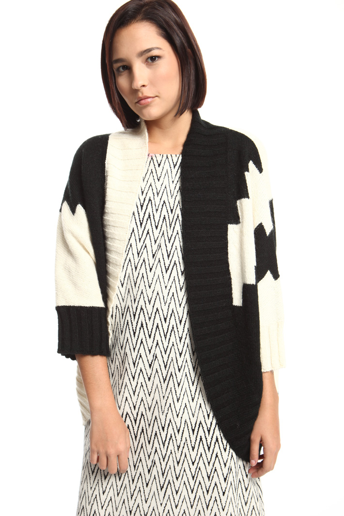 Loose fit intarsia cardigan Intrend Loose fit intarsia cardigan Intrend