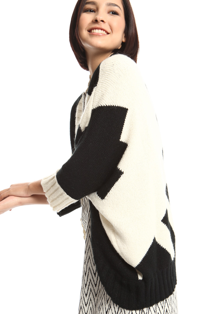 Loose fit intarsia cardigan Intrend Loose fit intarsia cardigan Intrend