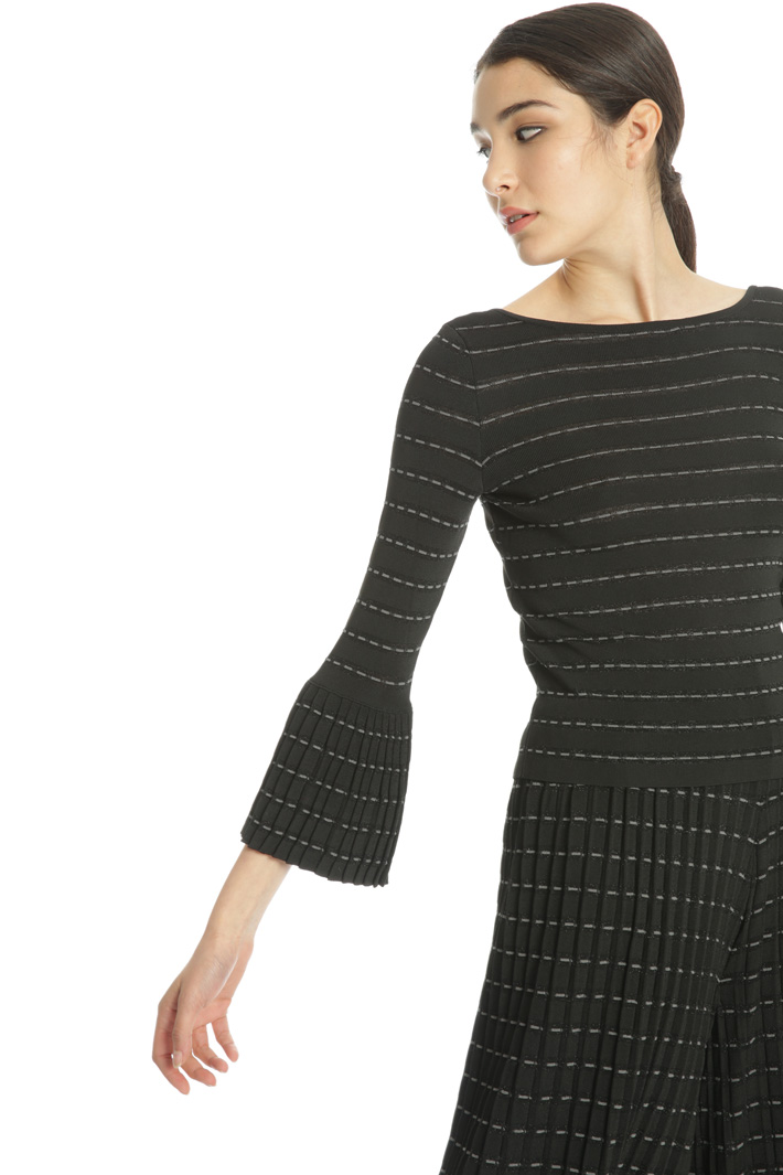 Striped jacquard sweater Intrend Striped jacquard sweater Intrend