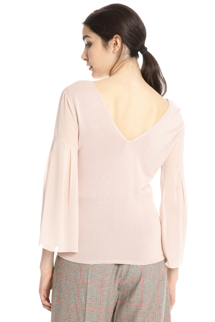 Sweater with georgette sleeves Intrend Sweater with georgette sleeves Intrend