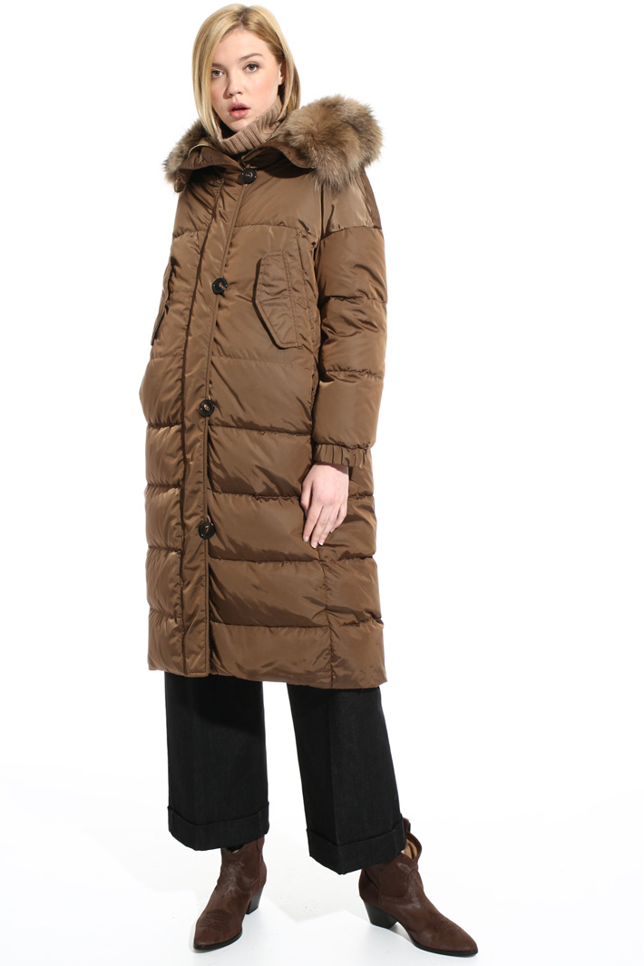 Fur trim hood coat Intrend Fur trim hood coat Intrend