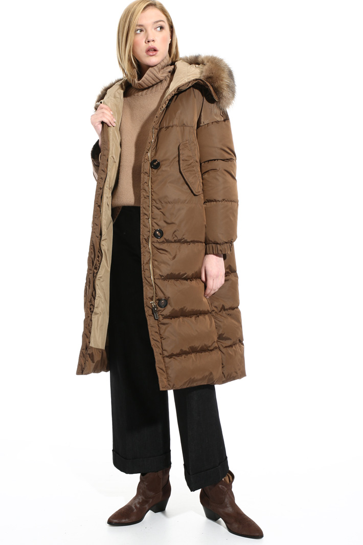 Fur trim hood coat Intrend Fur trim hood coat Intrend