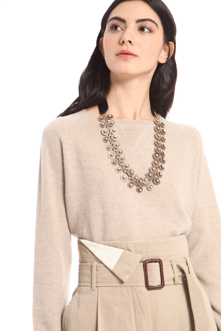 Metal and rhinestone necklace Intrend Metal and rhinestone necklace Intrend