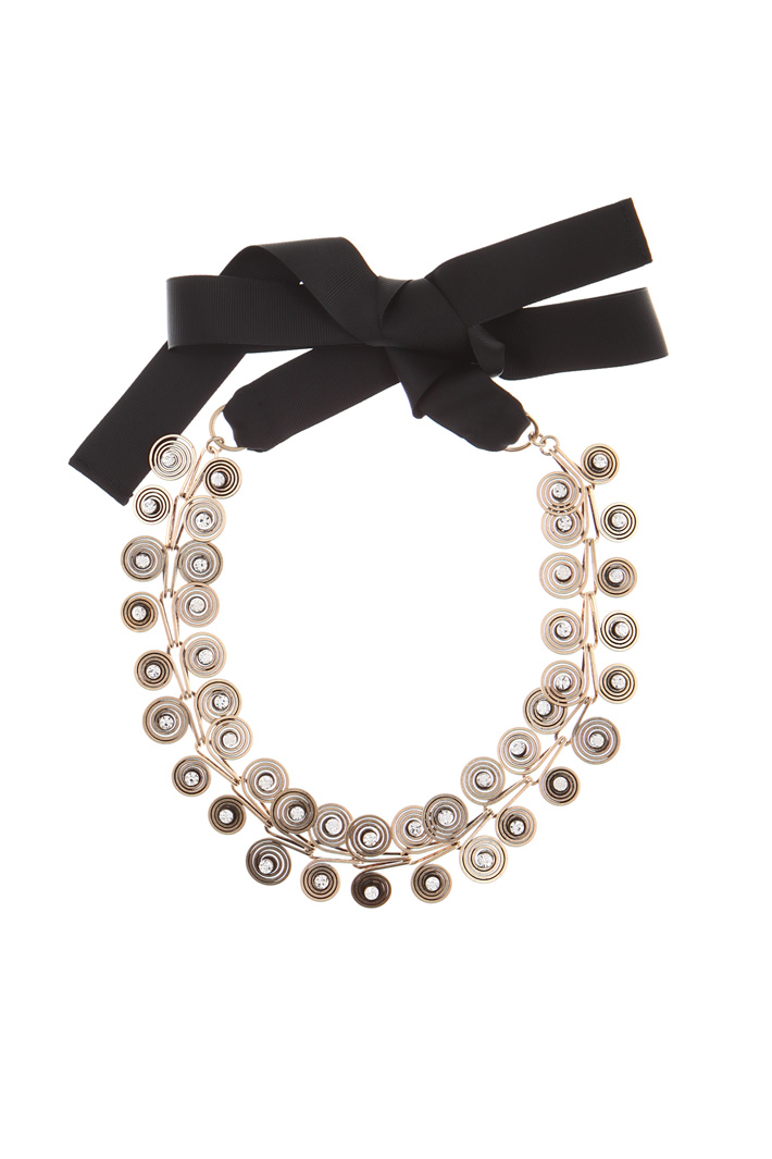 Metal and rhinestone necklace Intrend Metal and rhinestone necklace Intrend