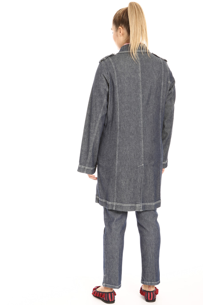 Stretch denim duster coat Intrend Stretch denim duster coat Intrend