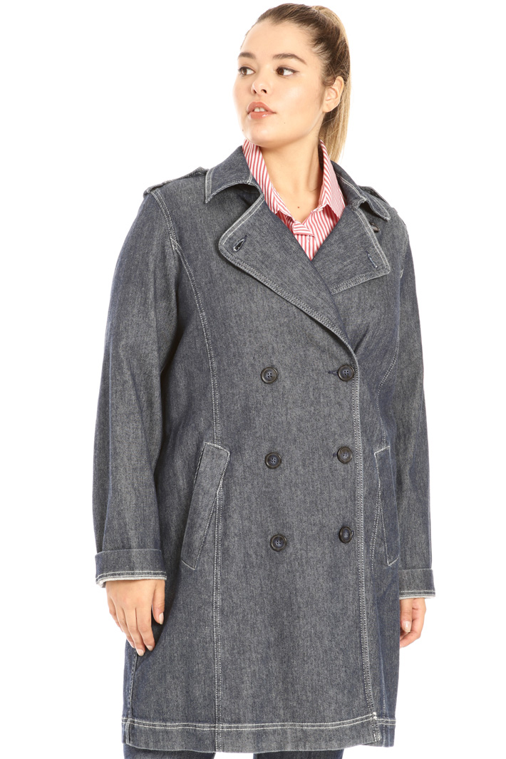 Stretch denim duster coat Intrend Stretch denim duster coat Intrend