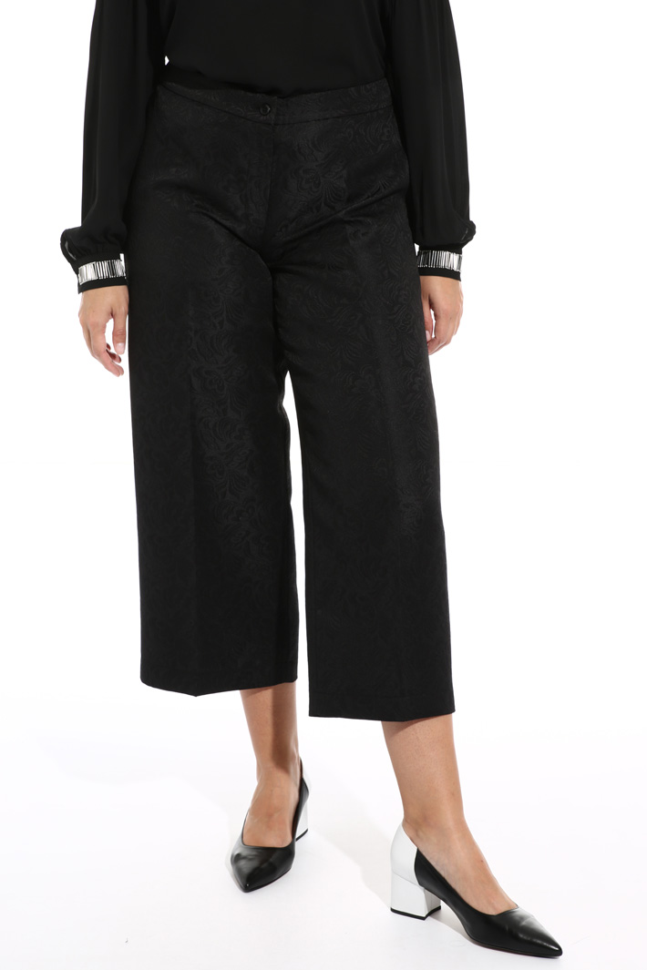 Cropped jacquard trousers Intrend Cropped jacquard trousers Intrend