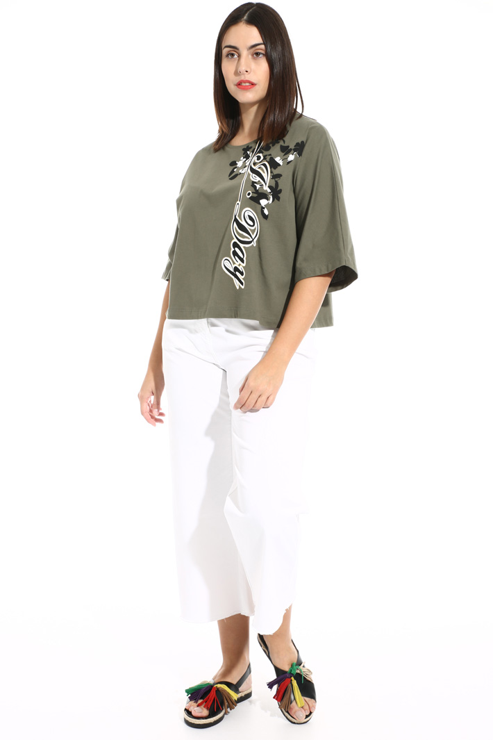 Cropped T-shirt in jersey Intrend Cropped T-shirt in jersey Intrend