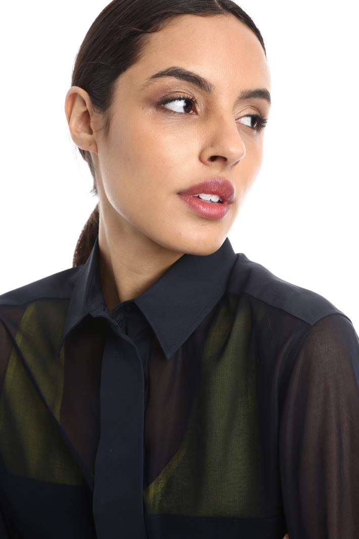 Oversized cotton voile shirt Intrend Oversized cotton voile shirt Intrend