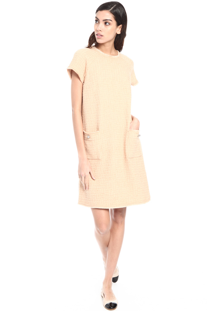 Front pocket bouclé dress Intrend Front pocket bouclé dress Intrend