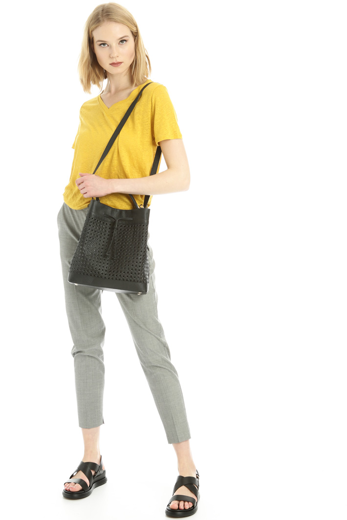 Leather bucket bag Intrend Leather bucket bag Intrend